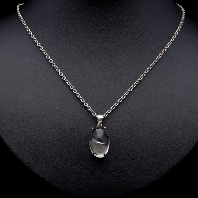 アイリスクォーツ 虹入り 水晶 ネックレス AAA 天然石 ペンダント高品質 Silver925 チェーン付き