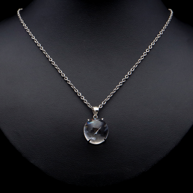 アイリスクォーツ 虹入り 水晶 ネックレス AAA 天然石 ペンダント高品質 Silver925 チェーン付き