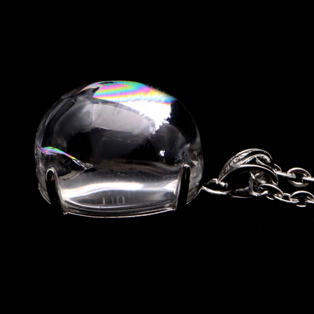 アイリスクォーツ 虹入り 水晶 ネックレス AAA 天然石 ペンダント高品質 Silver925 チェーン付き