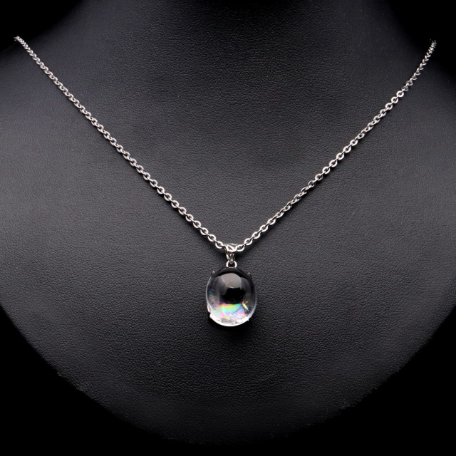 アイリスクォーツ 虹入り 水晶 ネックレス AAA 天然石 ペンダント高品質 Silver925 チェーン付き