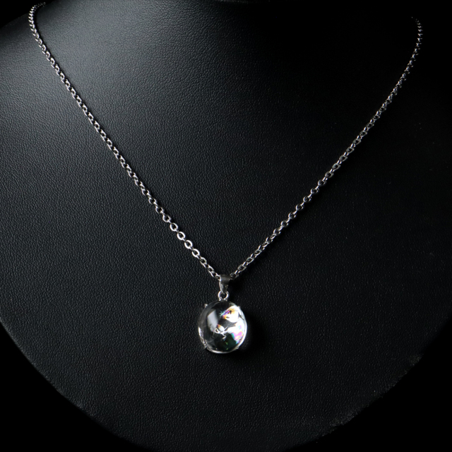 アイリスクォーツ 虹入り 水晶 ネックレス 天然石 ペンダント高品質 Silver925 チェーン付き
