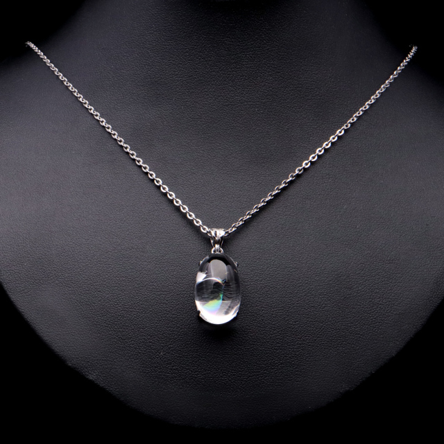 アイリスクォーツ 虹入り 水晶 ネックレス AAA 天然石 ペンダント高品質 Silver925 チェーン付き