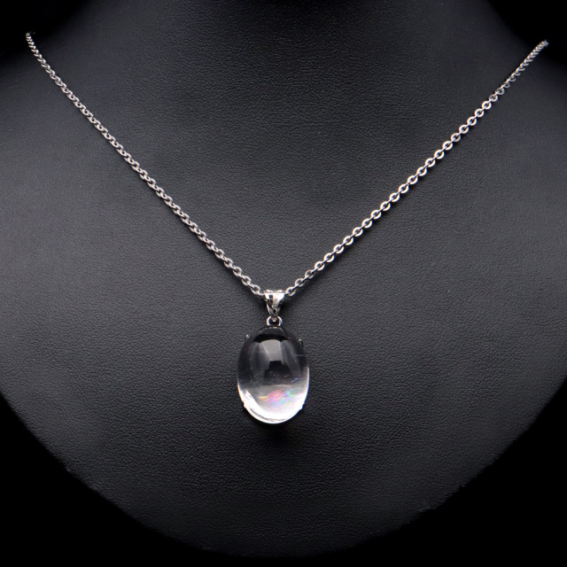 アイリスクォーツ 虹入り 水晶 ネックレス AAA 天然石 ペンダント高品質 Silver925 チェーン付き