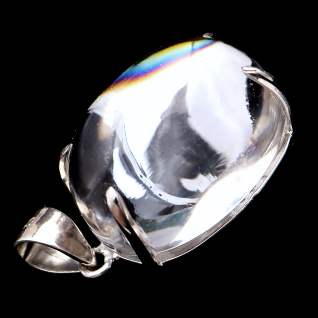 アイリスクォーツ 虹入り 水晶 ネックレス AAA 天然石 ペンダント高品質 Silver925 チェーン付き