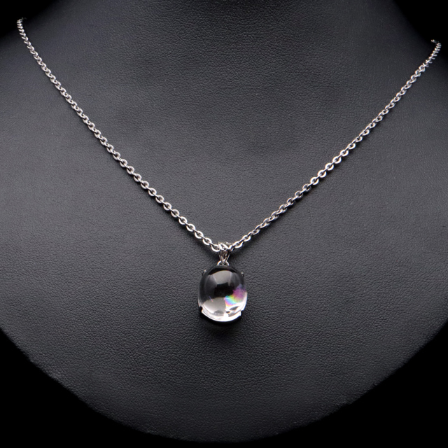 アイリスクォーツ 虹入り 水晶 ネックレス AAA 天然石 ペンダント高品質 Silver925 チェーン付き