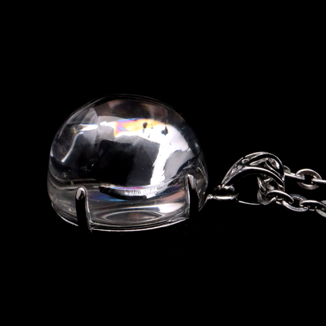 アイリスクォーツ 虹入り 水晶 ネックレス AAA 天然石 ペンダント高品質 Silver925 チェーン付き