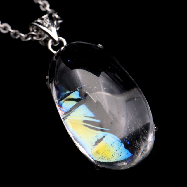 アイリスクォーツ 虹入り 水晶 ネックレス AAA 天然石 ペンダント高品質 Silver925 チェーン付き