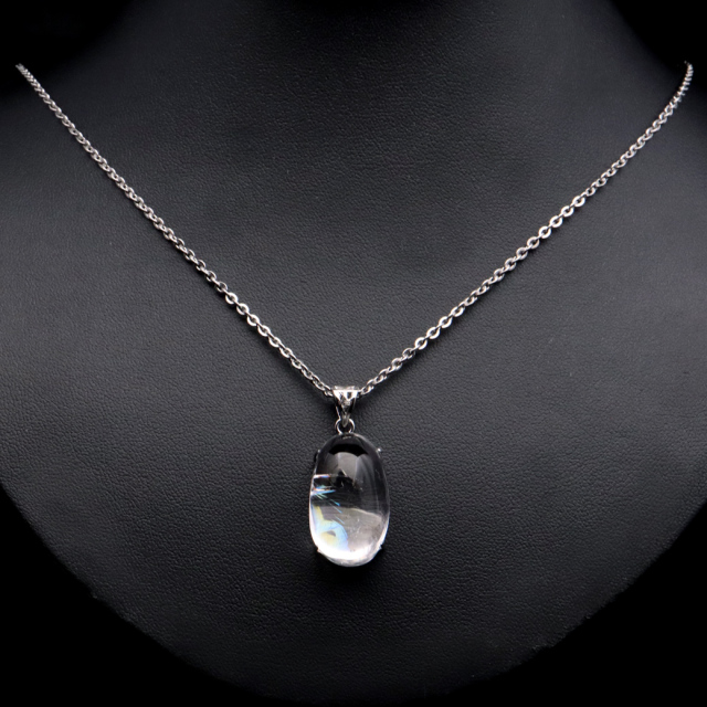 アイリスクォーツ 虹入り 水晶 ネックレス AAA 天然石 ペンダント高品質 Silver925 チェーン付き