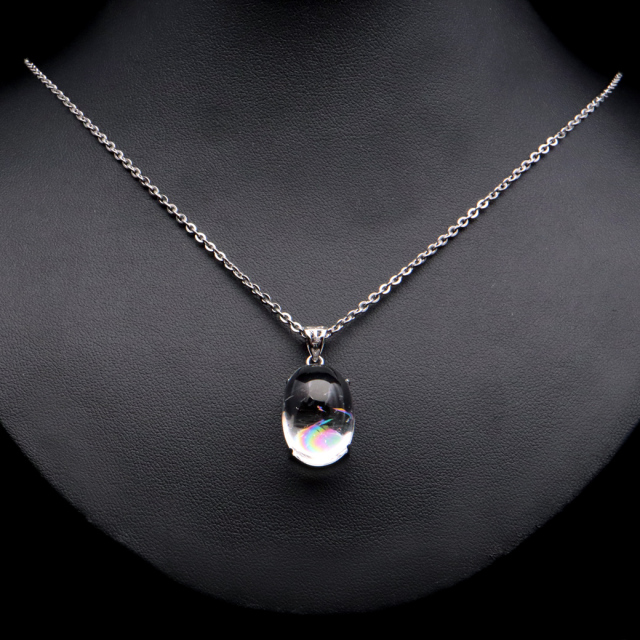 アイリスクォーツ 虹入り 水晶 ネックレス AAA 天然石 ペンダント高品質 Silver925 チェーン付き