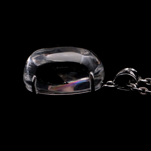 アイリスクォーツ 虹入り 水晶 ネックレス AAA 天然石 ペンダント高品質 Silver925 チェーン付き