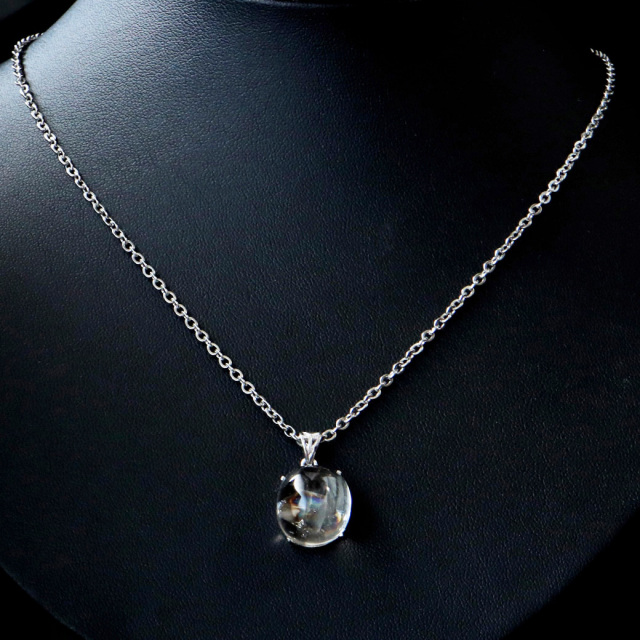 アイリスクォーツ 虹入り 水晶 ネックレス 天然石 ペンダント高品質 Silver925 チェーン付き