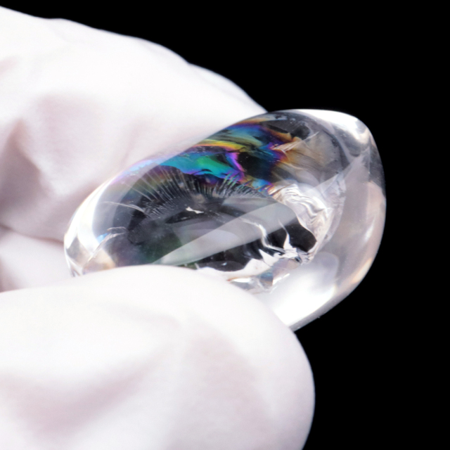 水晶 虹入り ルース タンブル アイリスクォーツ ハンドメイド