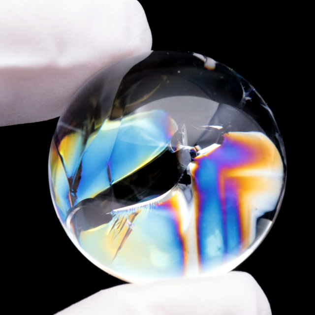 水晶 虹入り ルース タンブル アイリスクォーツ ハンドメイド パーツ 天然石 Silver925 パワーストーン 4月 誕生石