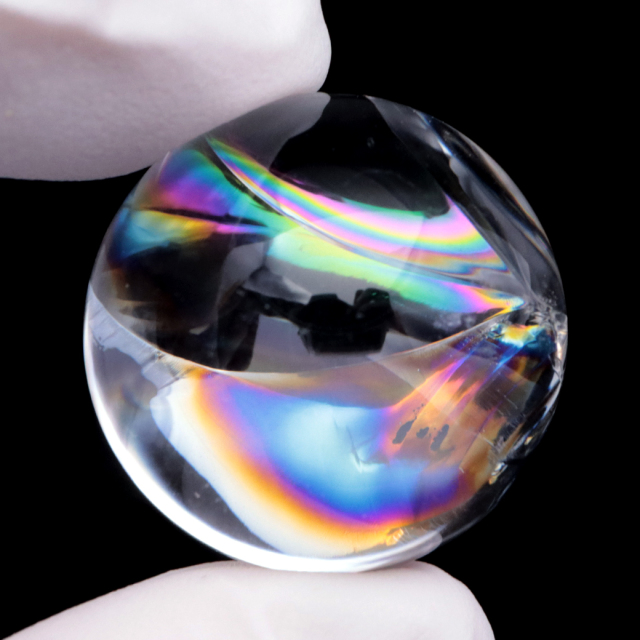 水晶 虹入り ルース タンブル アイリスクォーツ ハンドメイド パーツ 天然石 Silver925 パワーストーン 4月 誕生石