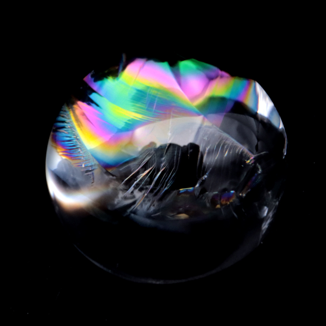 水晶 虹入り ルース タンブル アイリスクォーツ ハンドメイド パーツ 天然石 Silver925 パワーストーン 4月 誕生石