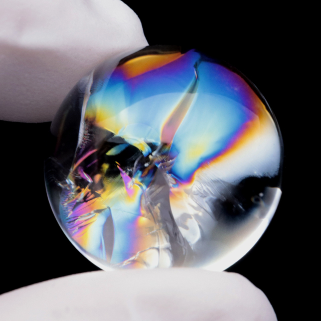 水晶 虹入り ルース タンブル アイリスクォーツ ハンドメイド パーツ 天然石 Silver925 パワーストーン 4月 誕生石