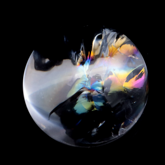 水晶 虹入り ルース タンブル アイリスクォーツ ハンドメイド パーツ