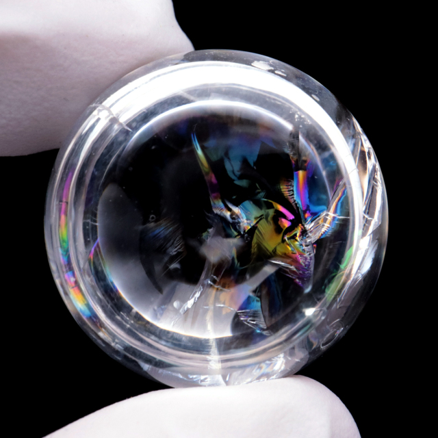 水晶 虹入り ルース タンブル アイリスクォーツ ハンドメイド パーツ