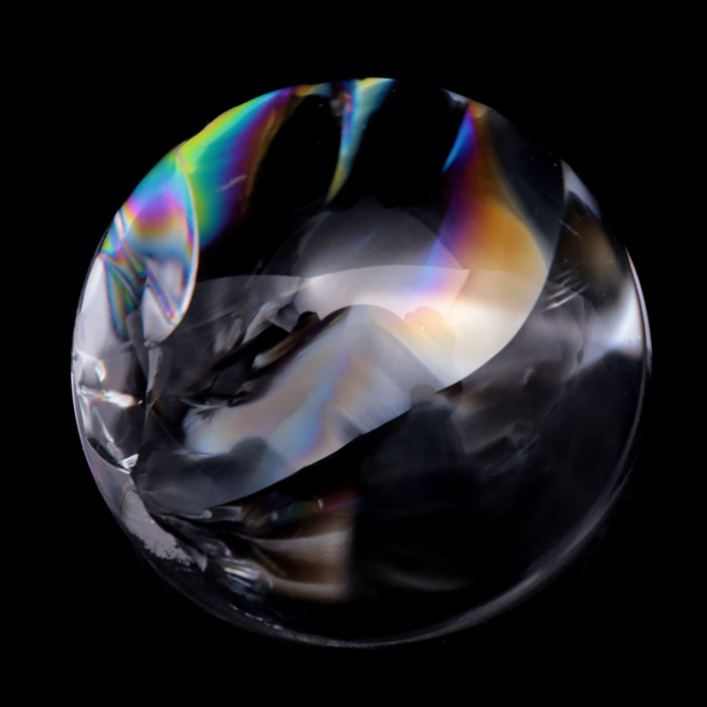 水晶 虹入り ルース タンブル アイリスクォーツ ハンドメイド パーツ