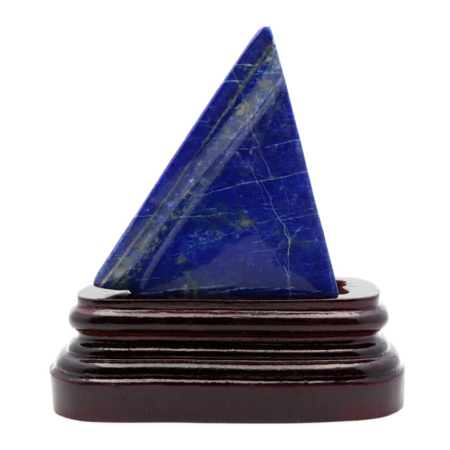 ラピスラズリ 原石 台付き アフガニスタン産 全面磨き ポリッシュ 天然石 青金石 置物 ラフ 1点もの lapis lazuli