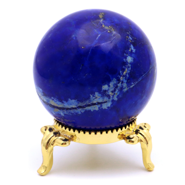 ラピスラズリ 丸玉 AAA 台付き アフガニスタン産 ナチュラル 天然無染色 天然石 青金石 置物 スフィア 1点もの lapis lazuli