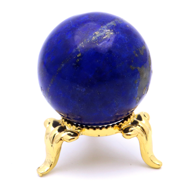 ラピスラズリ 丸玉 AAA 台付き アフガニスタン産 ナチュラル 天然無染色 天然石 青金石 置物 スフィア 1点もの lapis lazuli