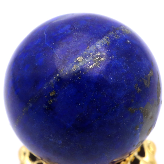ラピスラズリ 丸玉 AAA 台付き アフガニスタン産 ナチュラル 天然無染色 天然石 青金石 置物 スフィア 1点もの lapis lazuli