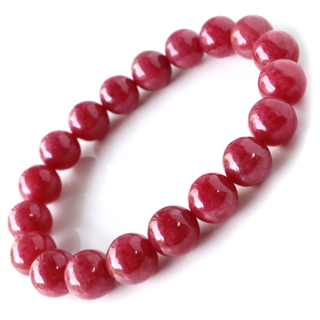 ロードナイト ブレスレット 10.5mm AAA ブラジル産 天然石 パワーストーン 薔薇輝石 1点物 Rhodonite