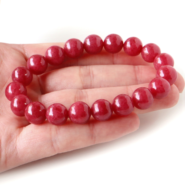 ロードナイト ブレスレット 10.5mm AAA ブラジル産 天然石 パワーストーン 薔薇輝石 1点物 Rhodonite