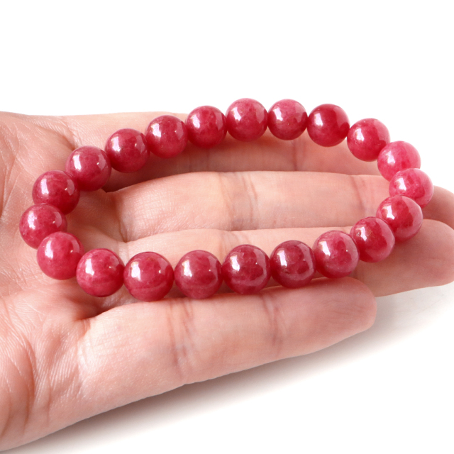 ロードナイト ブレスレット 9mm AAA ブラジル産 天然石 パワーストーン 薔薇輝石 1点物 Rhodonite