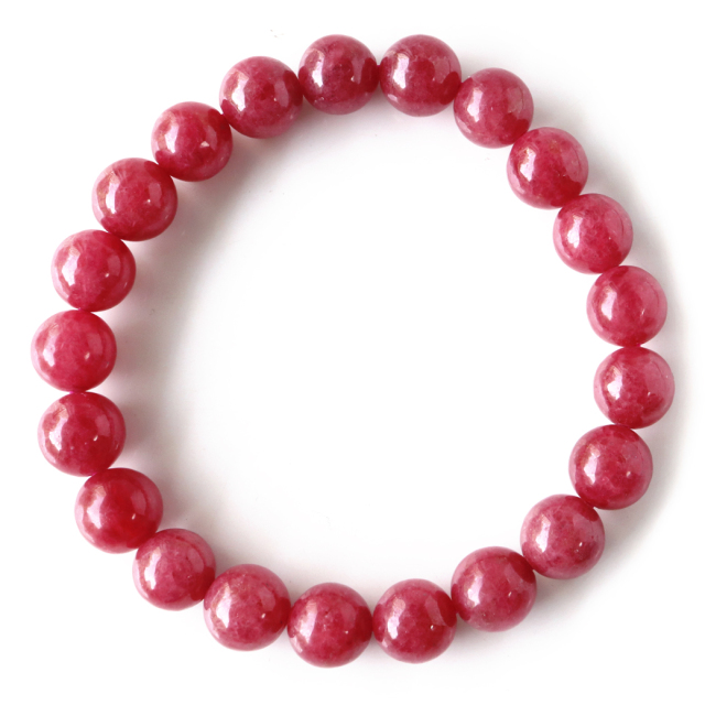ロードナイト ブレスレット 9mm AAA ブラジル産 天然石 パワーストーン 薔薇輝石 1点物 Rhodonite