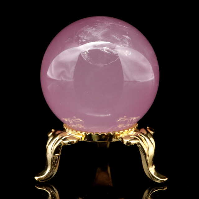 スター ローズクォーツ 丸玉 34.1mm AAA 台座付き マダガスカル産