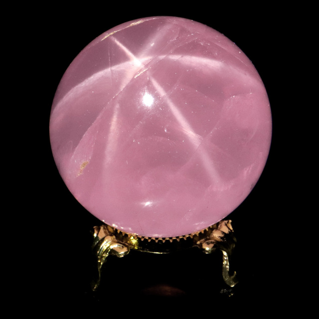 天然石✨✨ローズクォーツ丸玉　台座付き 天然ローズクォーツ 丸玉（ブラジル産）10cm 台座付き｜ピンククォーツ