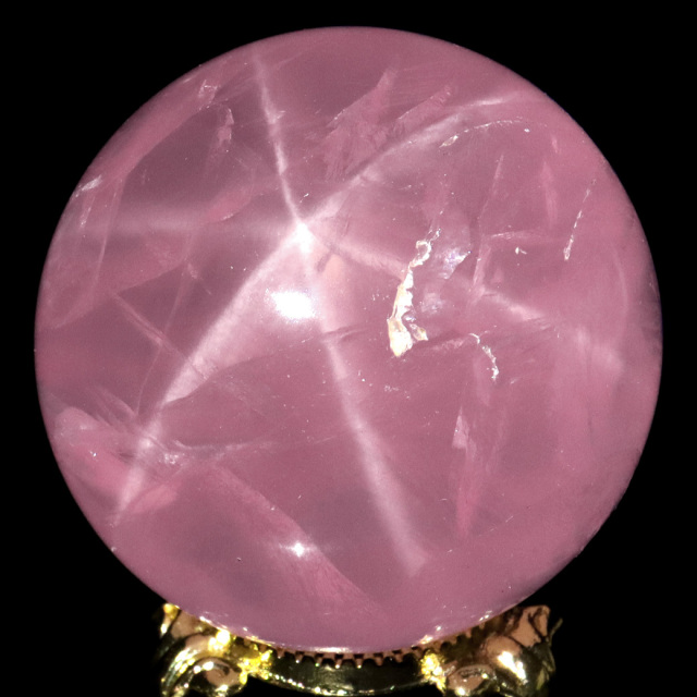 スター ローズクォーツ 丸玉 54mm AAAAA 台座付き マダガスカル産