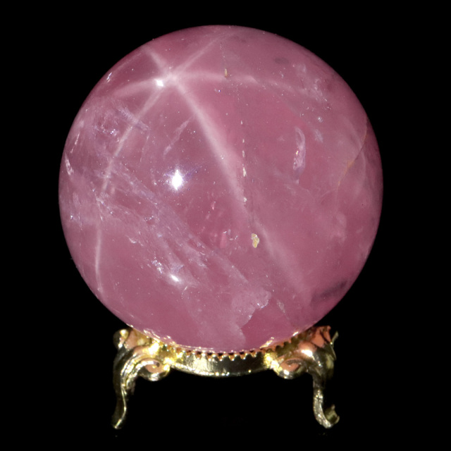 スター ローズクォーツ 丸玉 51mm AAAAA 台座付き マダガスカル産