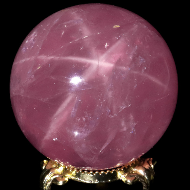 スター ローズクォーツ 丸玉 51mm AAAAA 台座付き マダガスカル産