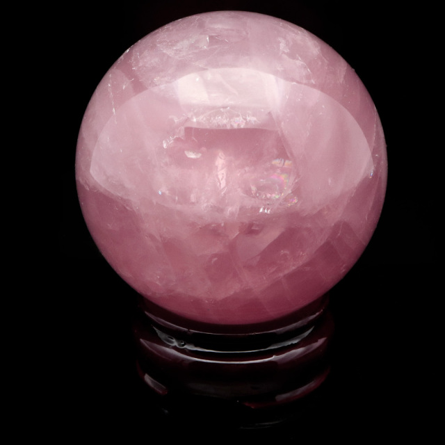 スター ローズクォーツ 丸玉 77mm AAA 台座付き マダガスカル産 天然石  