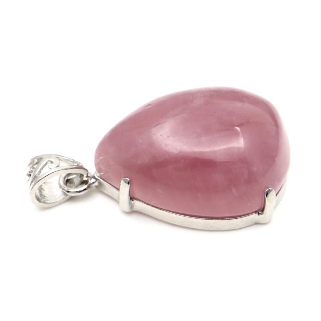 ローズクォーツ ネックレス レディース しずくドロップ 1点もの