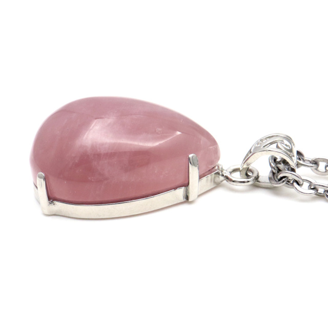 ★限定20セット★ ヴィーナスの象徴♡愛の石【ローズクォーツ＆愛染明王護符】❤️ ローズクォーツ ネックレス レディース しずくドロップ 1点もの