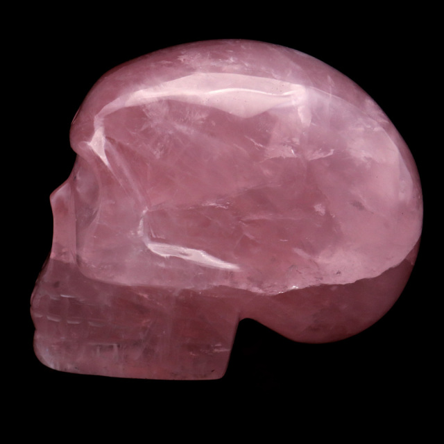 ☆ローズクォーツ☆ スカル型置物 約7cm ローズクォーツ スカル 骸骨 置き物 オブジェ ブラジル産 1点