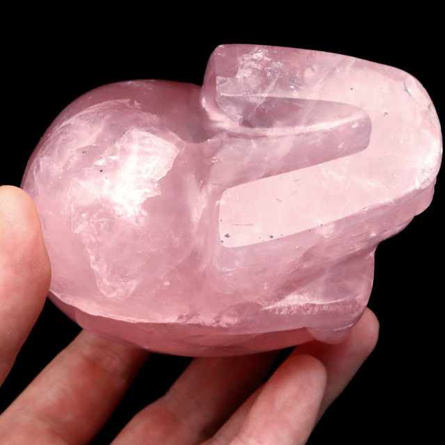 ローズクォーツ スカル 骸骨 置き物 オブジェ ブラジル産 1点