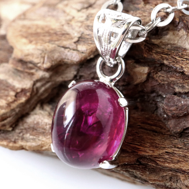ルベライト レッドトルマリン ネックレス 天然石 ペンダント 10月 誕生石 Silver925 チェーン付き