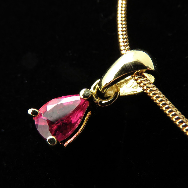 ルベライト レッドトルマリン ペンダント 宝石質 Silver925 チェーン付き