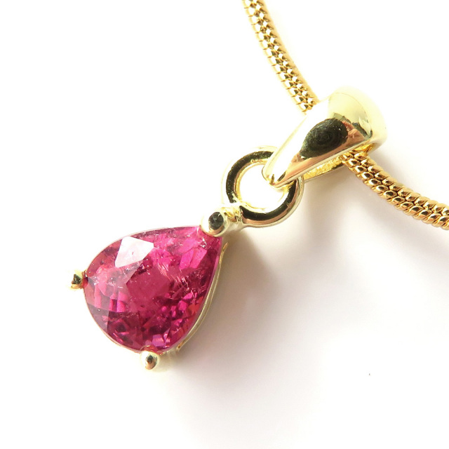 ルベライト レッドトルマリン ペンダント 宝石質 Silver925 チェーン付き