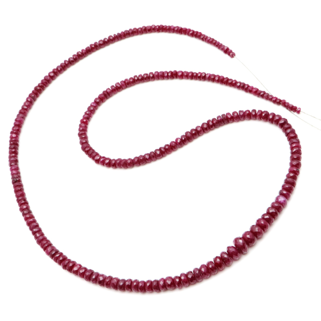 ルビー AAA 一連 約40cm ビーズ グラデーション 天然石 7月 誕生石 パワーストーン 紅玉