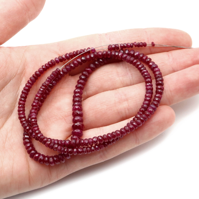 ルビー AAA 一連 約40cm ビーズ グラデーション 天然石 7月 誕生石 パワーストーン 紅玉