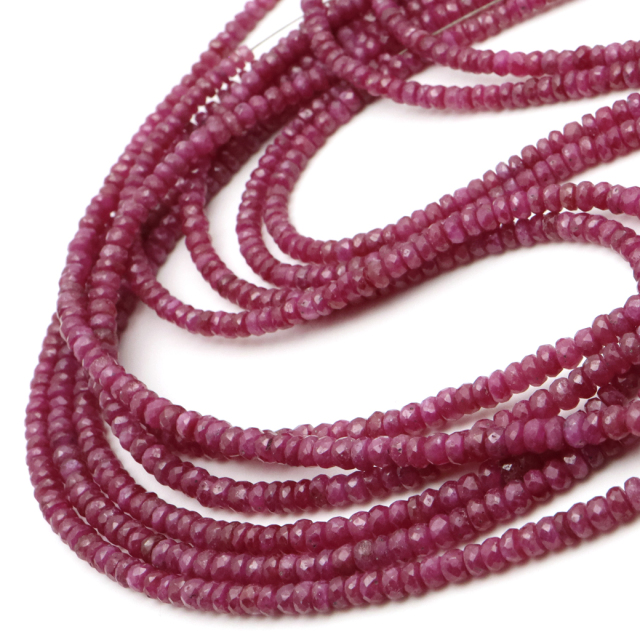 ルビー 一連 約40cm ビーズ グラデーション 天然石 7月 誕生石 パワーストーン 紅玉