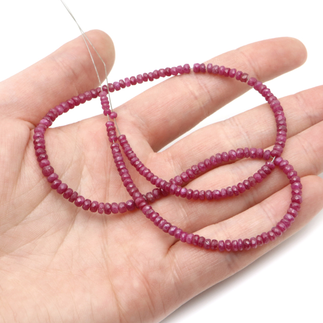 ルビー 一連 約40cm ビーズ グラデーション 天然石 7月 誕生石 パワーストーン 紅玉