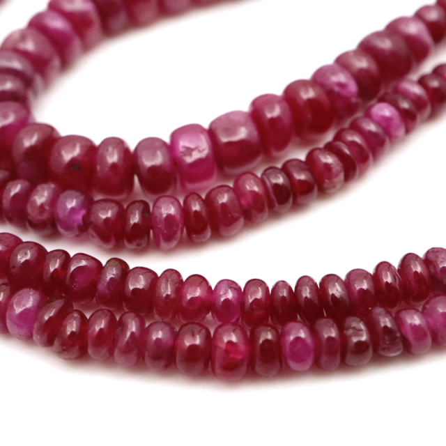 ルビー 一連 約40cm ビーズ グラデーション 天然石 7月 誕生石 パワーストーン 紅玉