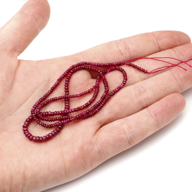 ルビー 一連 約40cm ビーズ グラデーション 天然石 7月 誕生石 パワーストーン 紅玉